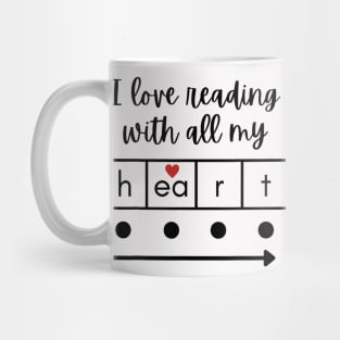 I Love Reading With All My Heart Science Teacher Valentine Mug